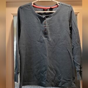 Wolverine Women's Blue Green Henley Shirt